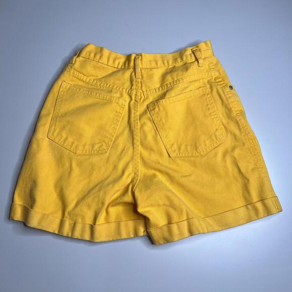 Vintage Gitano High-Waisted Yellow Denim Shorts Button Fly Size 25 - Picture 7 of 7